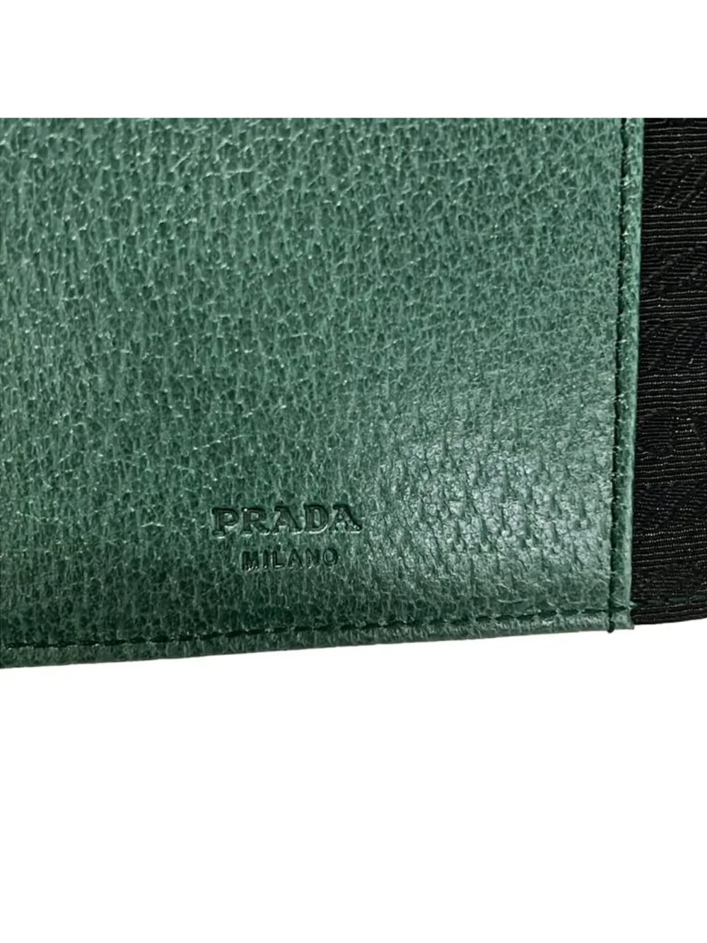 Prada Agenda Dark Green Leather